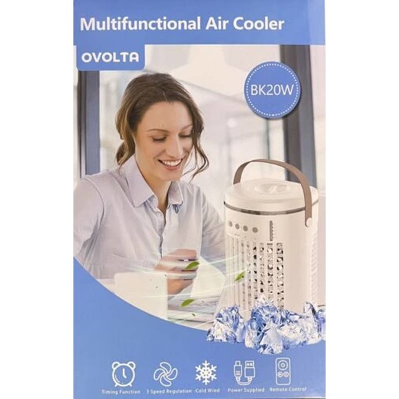 OVOLTA Multifunction Air Cooler BK20W Timer 3-Speed Remote Control USB Power - Picture 7 of 9